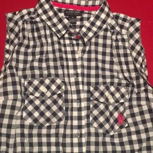 Polo button up tank top